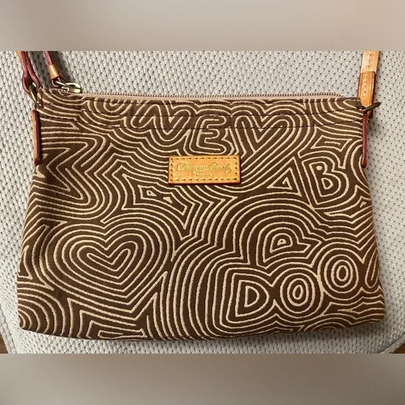 Dooney and Bourke Small Brown Graffiti Crossbody Bag, Vintage - Picture 4 of 15